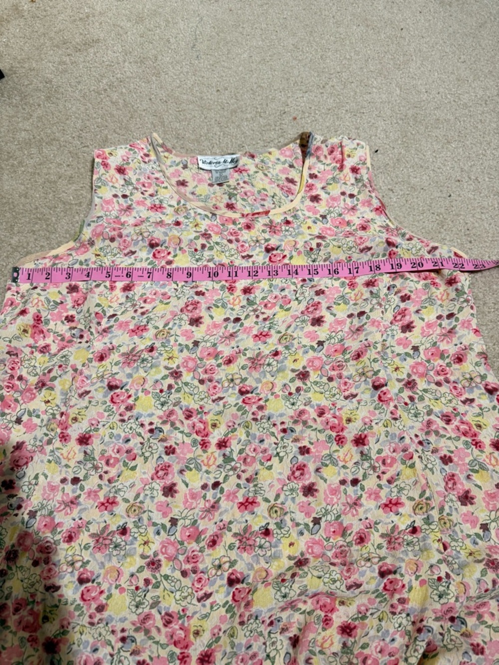 Victoria Holley Floral Tiered Rayon Maxi Boho Sundress- Pink and Yellow - Picture 8 of 9